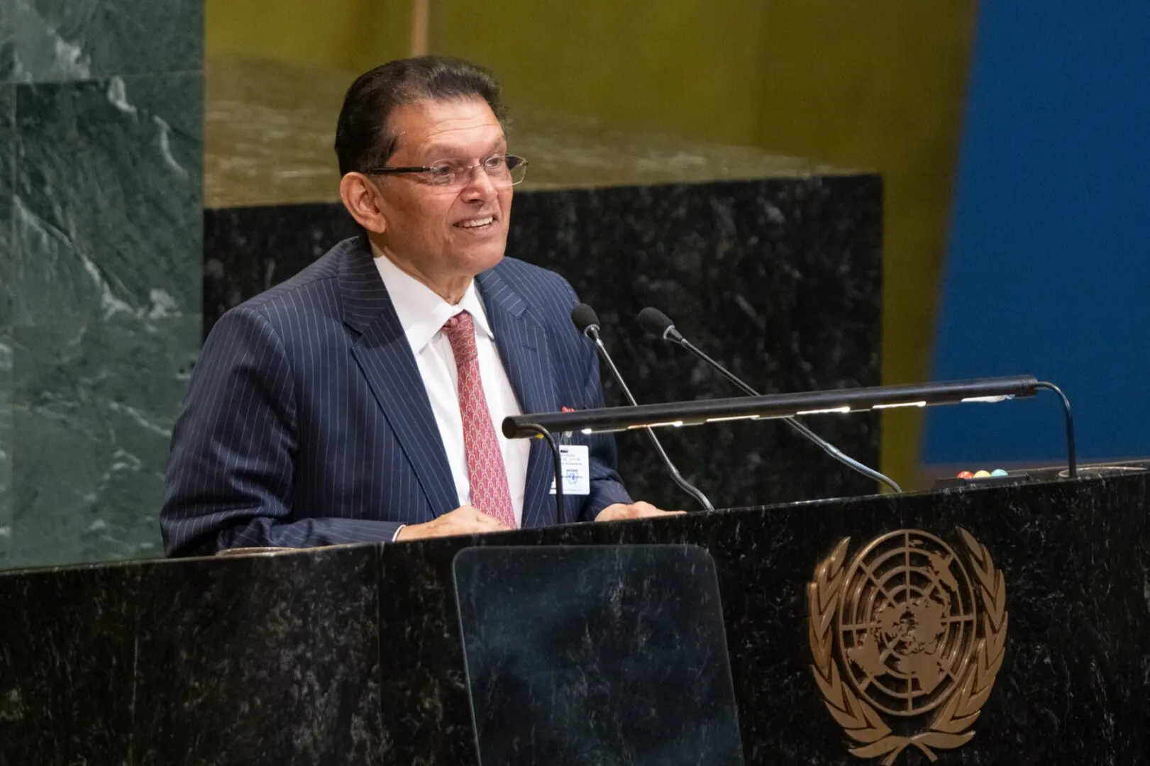 Annalena Baerbock, President of the eightieth session of the United Nations General Assembly, chairs the 85th plenary meeting of General Assembly. The meeting elected Khalilur Rahman, from the People’s Republic of Bangladesh, as President of the 81st Session of the General Assembly (starting 8 September 2026). 
At right is Movses Abelian, Under-Secretary-General for General Assembly and Conference Management (DGACM).